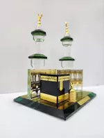 Красивый сувенир "Исламская модель Каабы и Масджида с 2 минаретами"