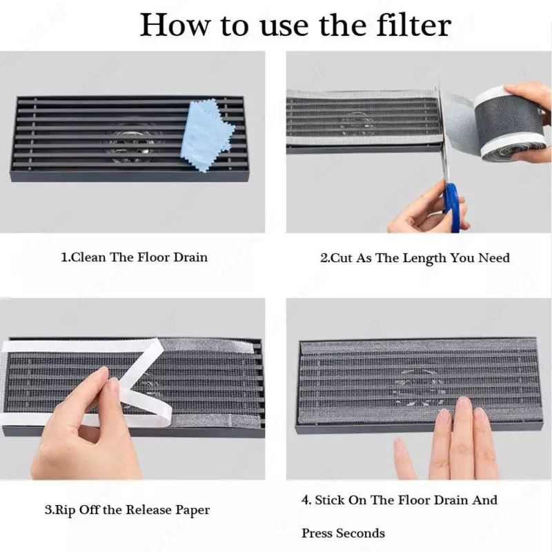 60 000 сум Сетка фильтр для душевых трапов - лента защита от засоров (12см*5м)