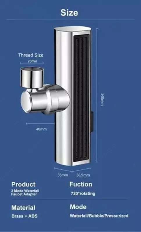 Водосберегающая поворотная насадка аэратор для смесителя