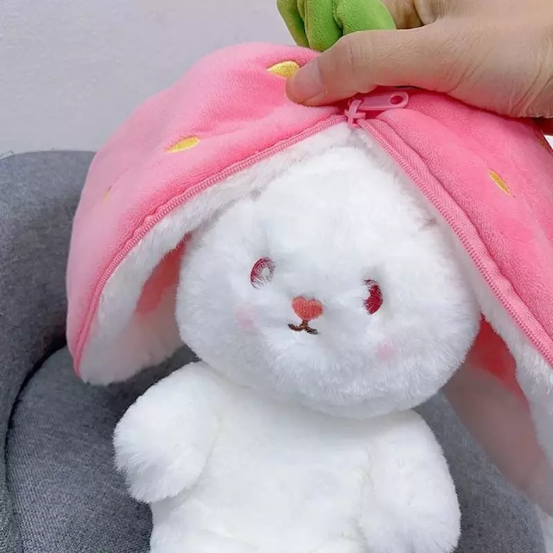  Мягкая игрушка Клубничный зайченок трансформер - 