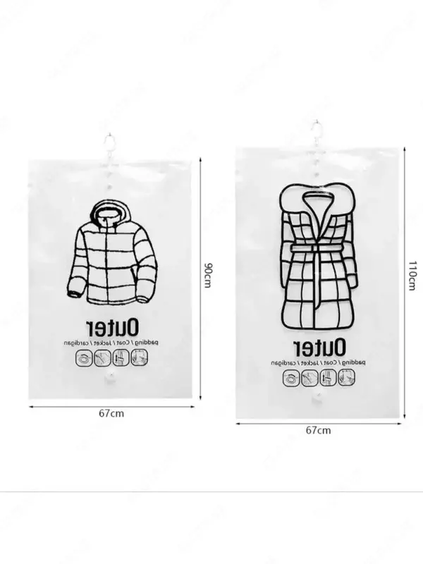  Вакуумный чехол с вешалкой для хранения вещей (67*130 см) Domashniy ugolok XK