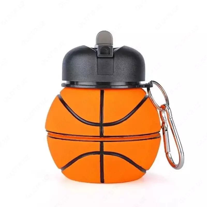  Складная силиконовая бутылка для воды (550 мл  оранжевый) Domashniy ugolok XK