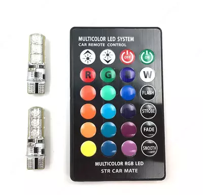 Многоцветные лампочки в габариты с пультом управления