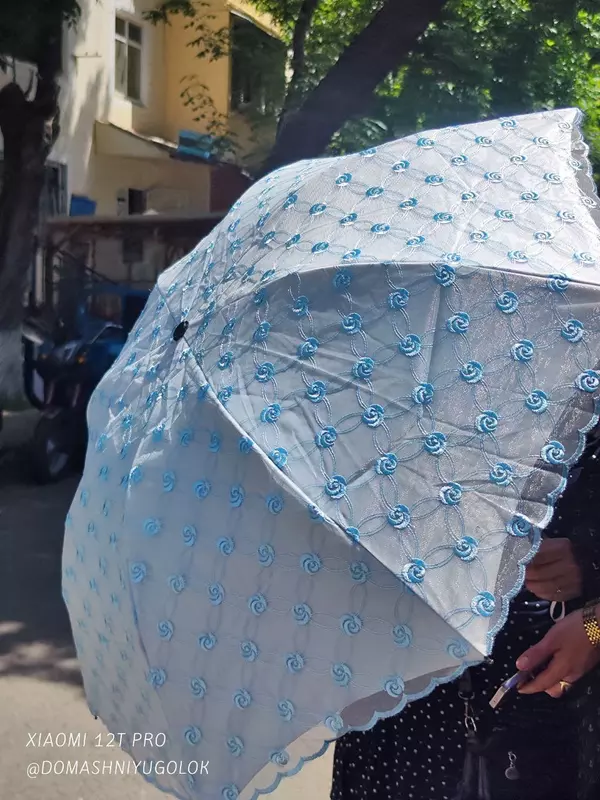 Женский двухслойный кружевной зонтик с вышивкой. - 150 000 сум