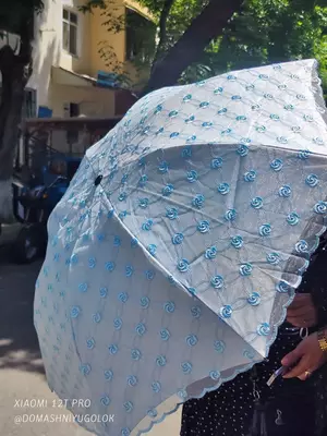 Женский двухслойный кружевной зонтик с вышивкой.