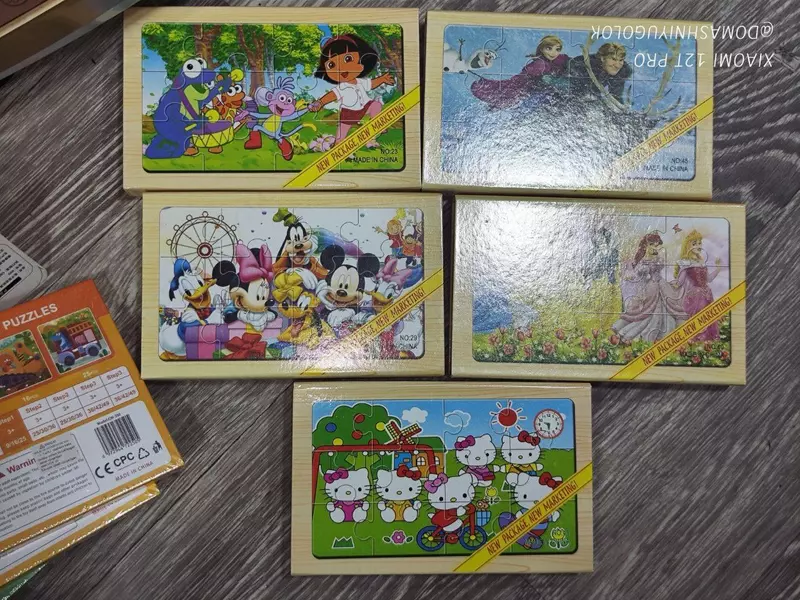 Набор из 4 деревянных пазлов