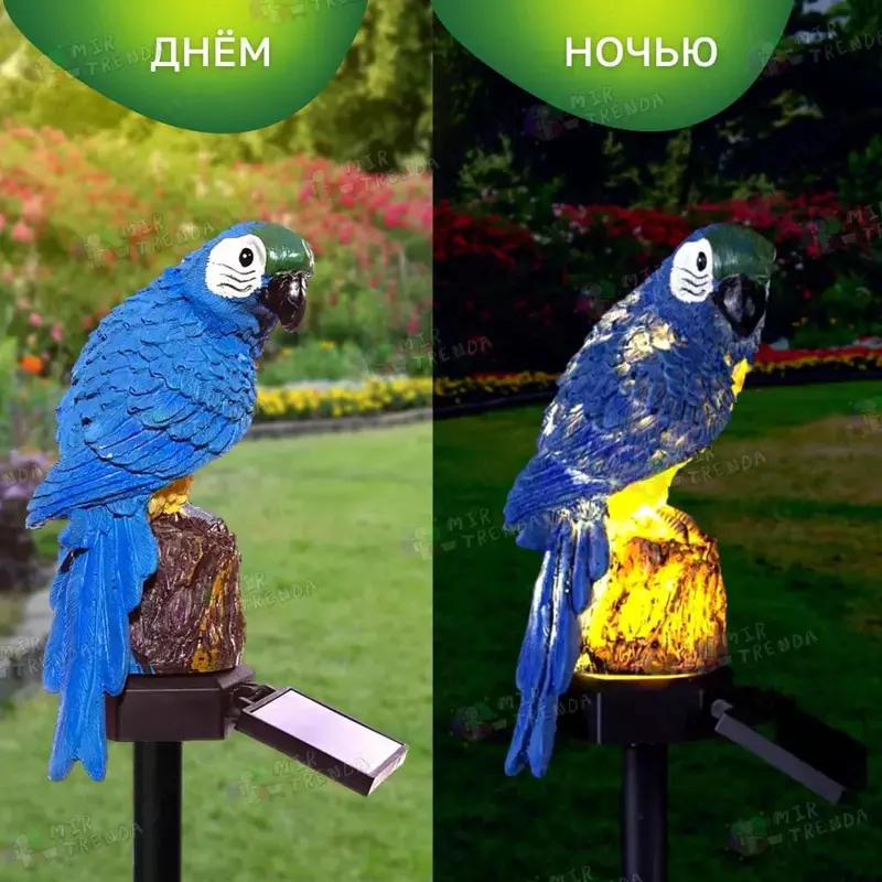 Беспроводной садовый фонарь в форме Попугая (синий)