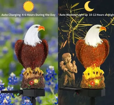 Уличный светильник - садовая фигурка Орёл. ЯТТ "Домашний Уголок"