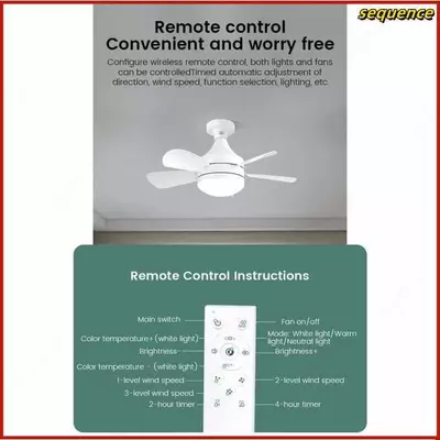 Белый мини-потолочный вентилятор со светодиодной подсветкой. - 450 000 so'm / dona