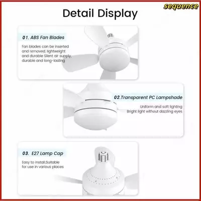 Белый мини-потолочный вентилятор со светодиодной подсветкой. - "Domashniy ugolok" XK