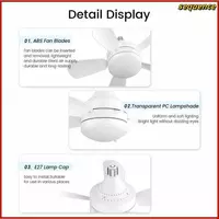 Белый мини-потолочный вентилятор со светодиодной подсветкой. - "Domashniy ugolok" XK