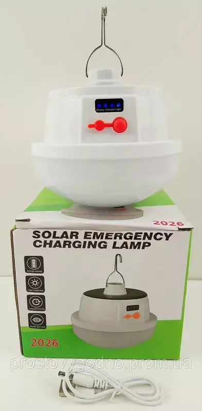 Лампа - фонарь с солнечной батарейкой для кемпинга (2026)