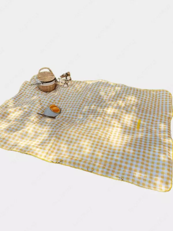 Коврик для пикника с плетённой корзиной (150×200см)