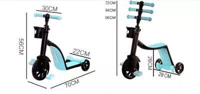 Самокат трехколесный 3 в 1 Оранжевый складной с подстаканником и ножным тормозом Детский самокат 3 в 1 отличное средство проведения времени на свежем воздухе. Самокат легко трансформируется в велос ЯТТ "Домашний Уголок"