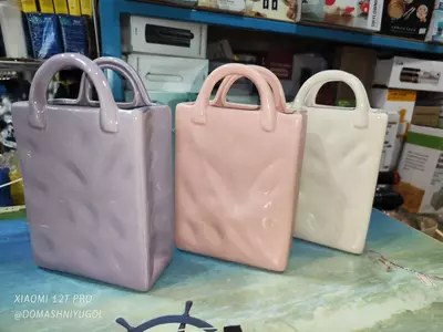 Керамическая ваза "Сумочка " (маленькая-20х12х5,5 см.)