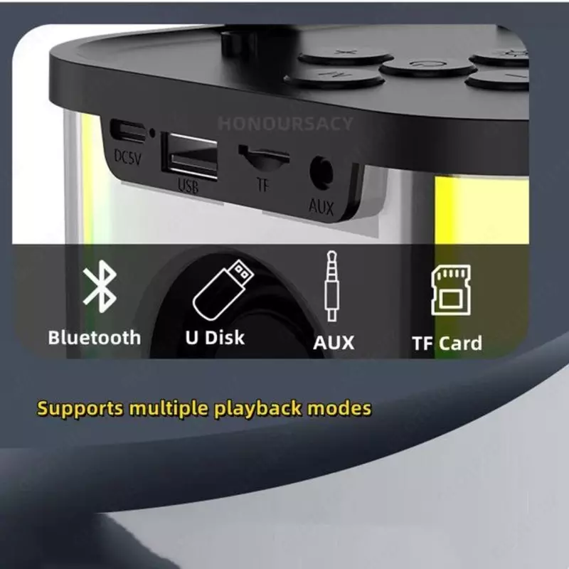 Маленькая домашняя портативная Bluetooth Колонка для караоке, двойной беспроводной микрофон, звуковая шкатулка для прямого эфира, FM-радио, TF-карта, USB Сабвуфер, музыкальный центр, аудио