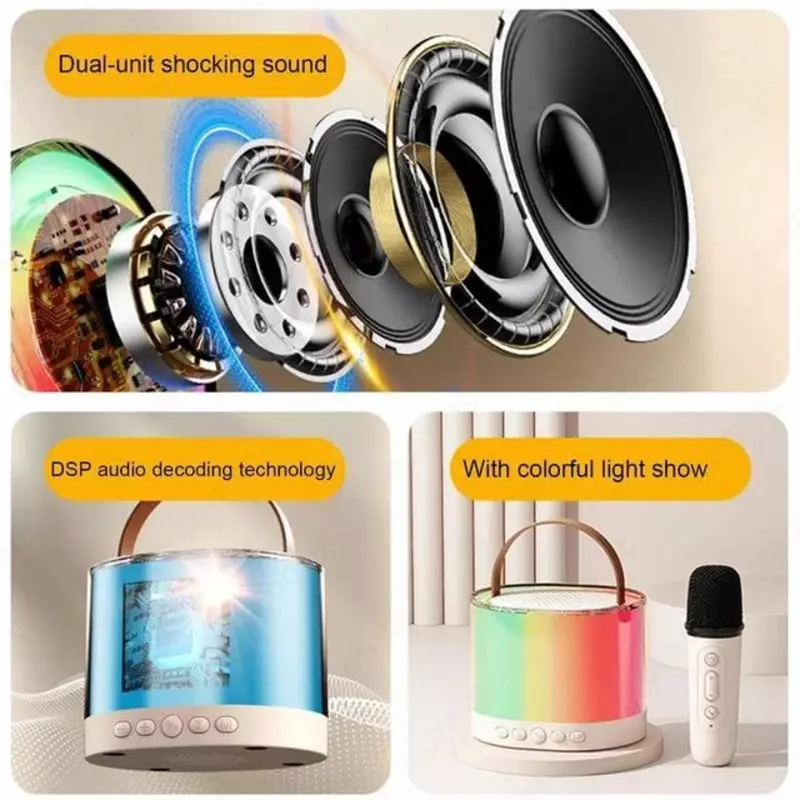 что делает ее идеальным выбором для любителей петь караоке. -Она оснащена Bluetooth 5.1