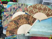 Китайский портативный пробковый тканевый веер - 40 000 сум
