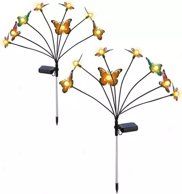 Декоративные садовые фонари-бабочки на солнечной батарее - 300 000 сум / упаковка