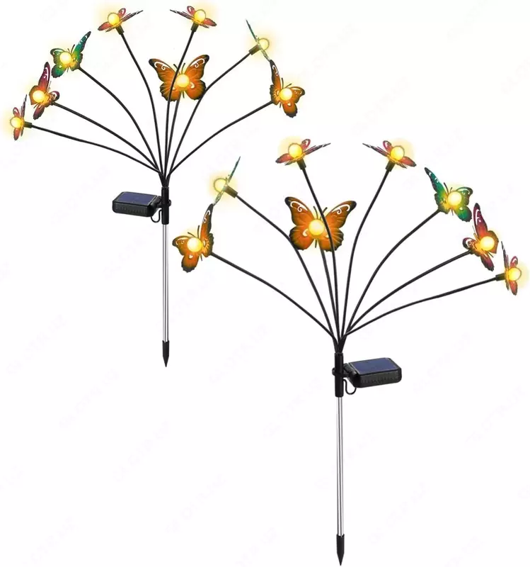 Декоративные садовые фонари-бабочки на солнечной батарее