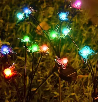 Декоративные садовые фонари-бабочки на солнечной батарее