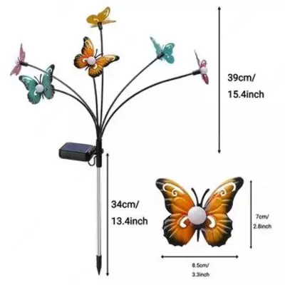 Декоративные садовые фонари-бабочки на солнечной батарее