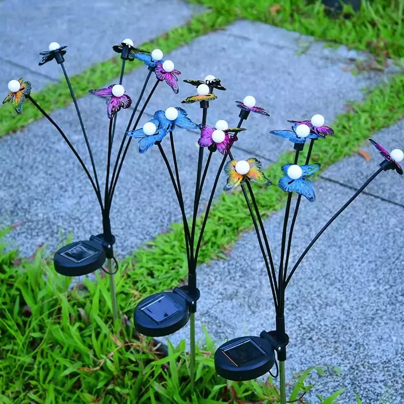 Декоративные садовые фонари-бабочки на солнечной батарее