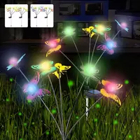 Водонепроницаемый светодиодный садовый фонарь на солнечной батарее в виде бабочки.