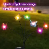 Водонепроницаемый светодиодный садовый фонарь на солнечной батарее в виде бабочки. "Domashniy ugolok" XK