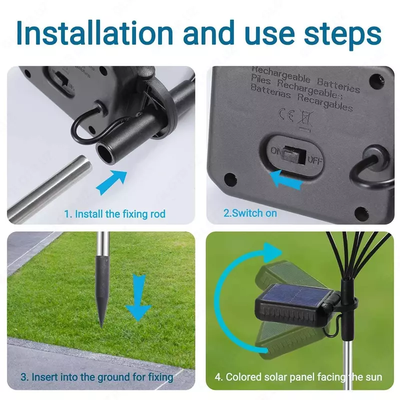 Водонепроницаемый светодиодный садовый фонарь на солнечной батарее в виде бабочки.