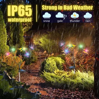 Водонепроницаемый светодиодный садовый фонарь на солнечной батарее в виде бабочки.