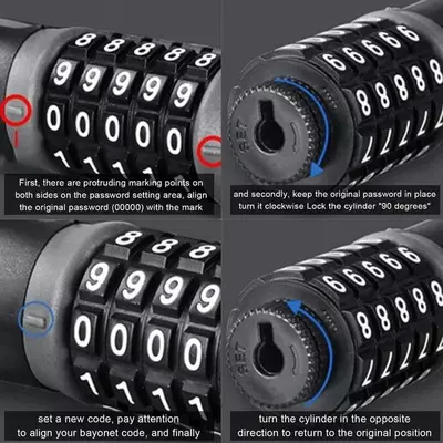 90 000 сум / шт. Противоугонная цепь с замком 5-значной кодовой комбинацией.