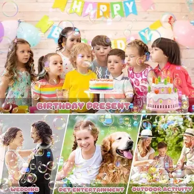 Автоматическая машина KULARIWORLD для пускания мыльных пузырей на торт ко дню рождения (розовый) Только в розницу