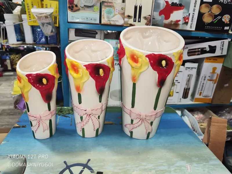 Комплект из 3-х керамических ваз