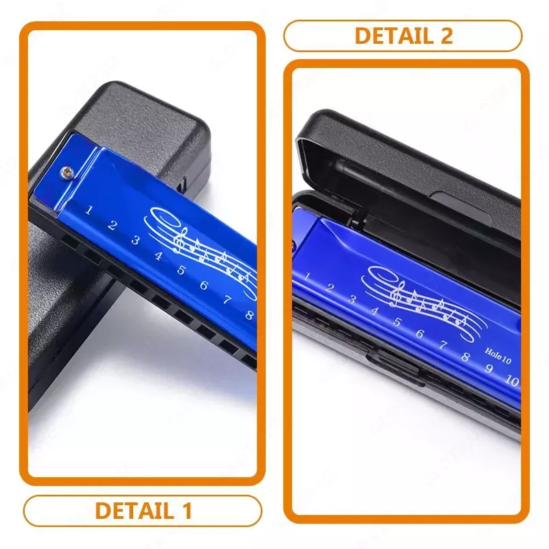 Портативная губная гармошка (10,40X2,80X1,90см/4,09X1,10X0,75 дюйма)