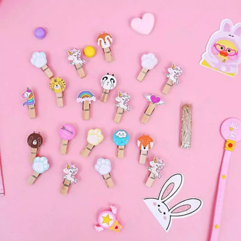 Оригинальные прищепки с декоративными деталями в виде ракушек, цветочков, бантиков и.т.д.