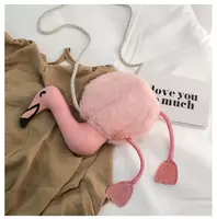 Розовая плюшевая сумочка-фламинго (30x12x45см.) Только в розницу