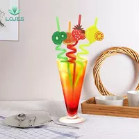 Многоразовые акриловые трубочки Curly Straws в форме фигурных соломинок для питья напитков (4 шт.) - 20 000 сум
