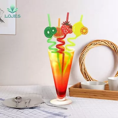 Многоразовые акриловые трубочки Curly Straws в форме фигурных соломинок для питья напитков (4 шт.) - 20 000 сум / упаковка