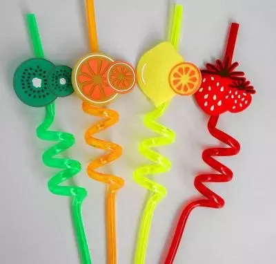 Многоразовые акриловые трубочки Curly Straws в форме фигурных соломинок для питья напитков (4 шт.)