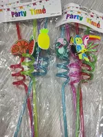 Многоразовые акриловые трубочки Curly Straws в форме фигурных соломинок для питья напитков (4 шт.) ЯТТ "Домашний Уголок"