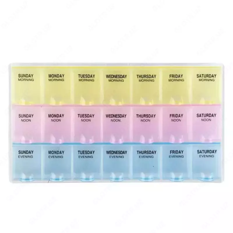 Таблетница-органайзер для таблеток 21 ячейка (21x11,5см.)