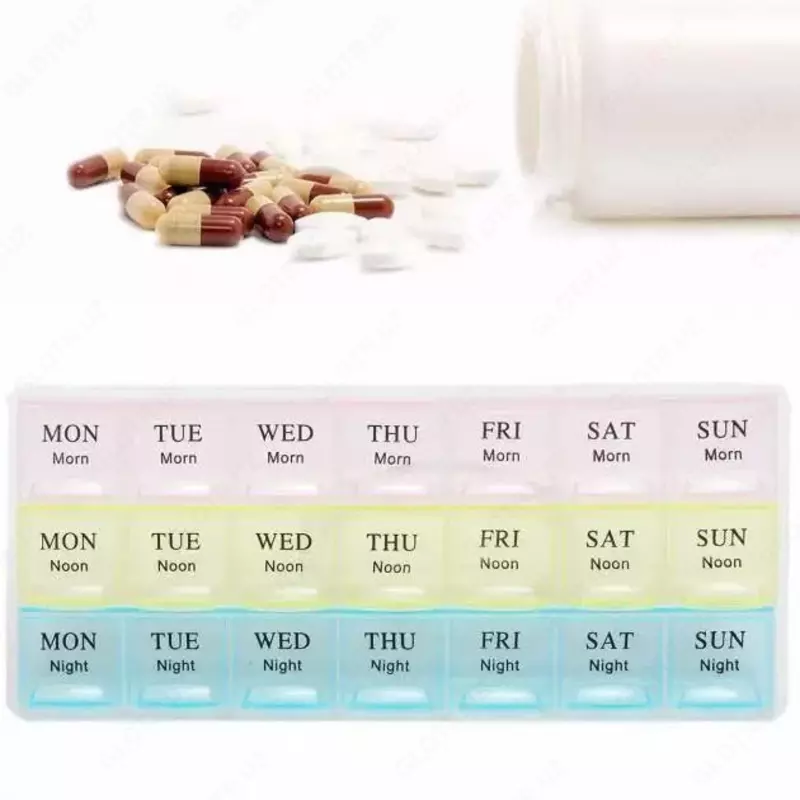 Таблетница-органайзер для таблеток 21 ячейка (21x11,5см.)