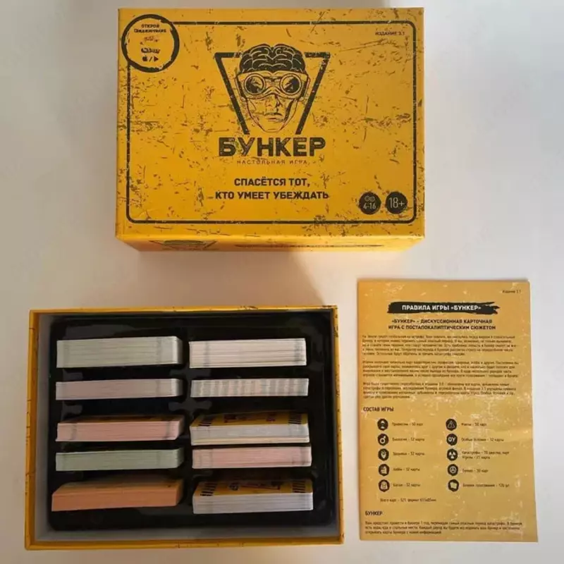 Настольная игра с карточками "Бункер"