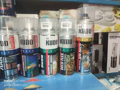 Лак спрей 1К акриловый KUDO KU-9010 (520мл.) Лак спрей 1К акриловый KUDO KU-9010 (520мл.)