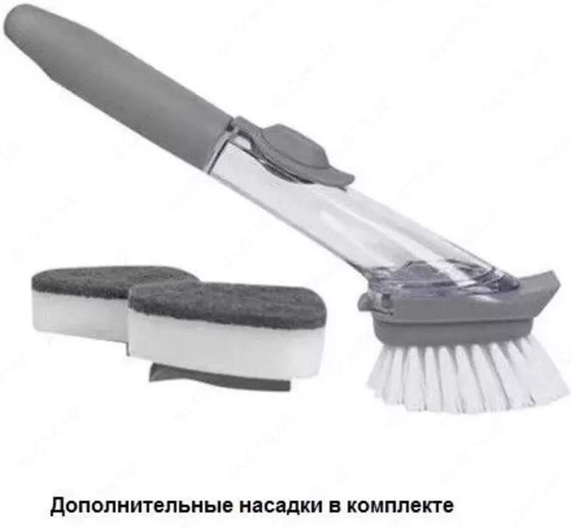 Щетка с дозатором моющего средства и сменными насадками