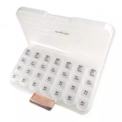 Таблетница-Органайзер для таблеток 4 раза в день на 7 дней ЯТТ "Домашний Уголок"