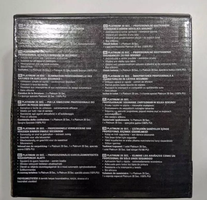 Паста Platinum 20 sec для удаления царапин на автомобиле