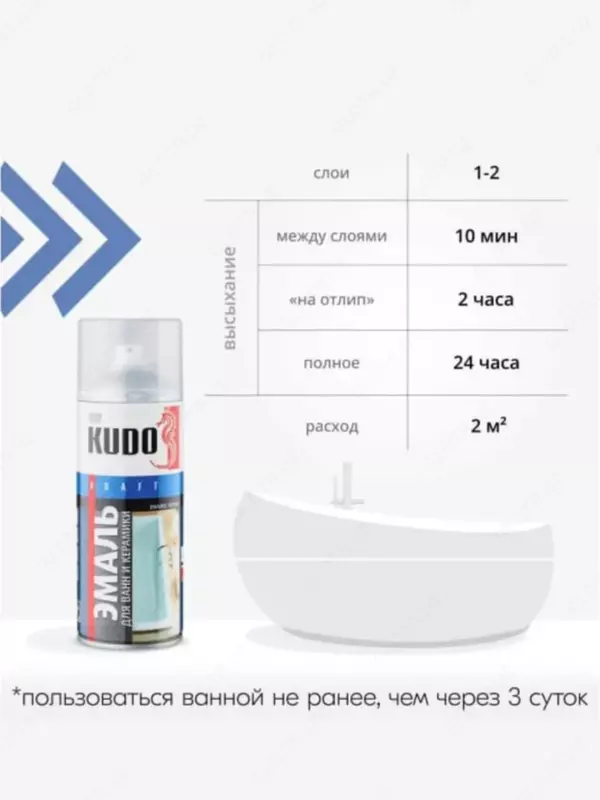 Аэрозольная краска для чугунной ванны (белая)