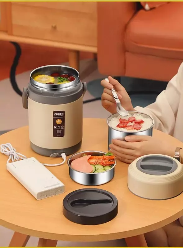 Портативный электротермос - термоконтейнер с подогревом (Foodie) для еды (2л.)